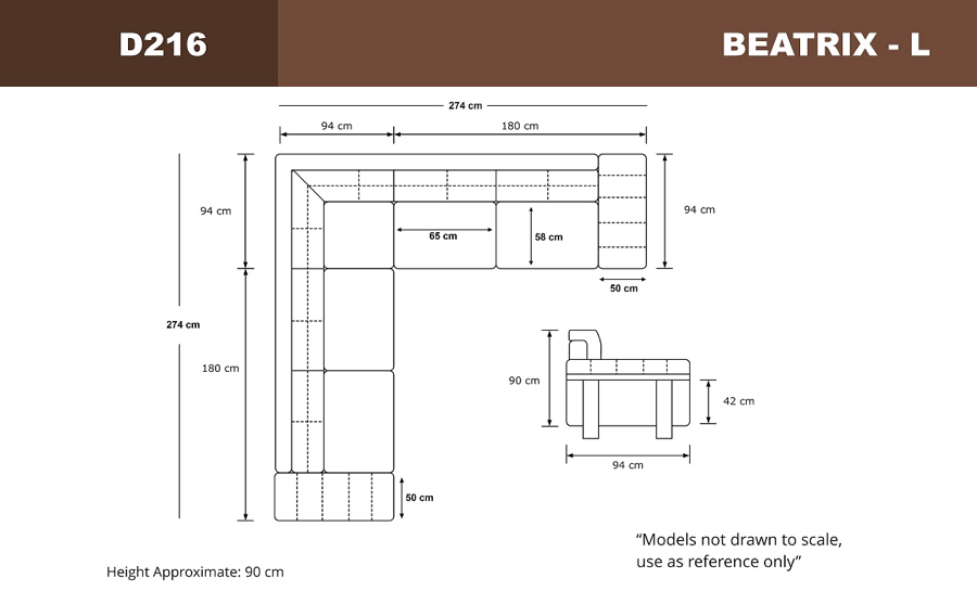 Beatrix - L - Leather Sofa Lounge Set